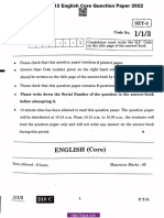 CBSE Class 12 English Core Question Paper 2022