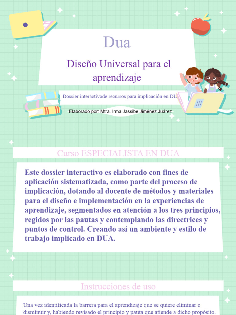 Dossier De Recursos Para Aplicar Dua Pdf Aprendizaje Enseñando