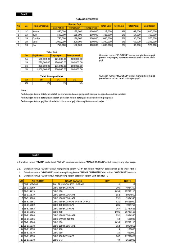 Soal test excel pdf