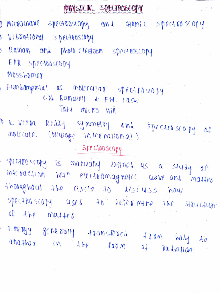 Phy Spectroscopy Note PDF