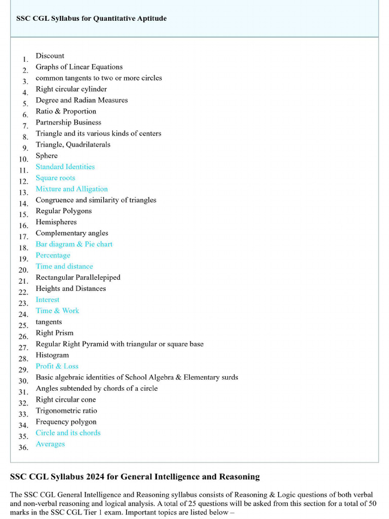 SSC Syllabus | PDF
