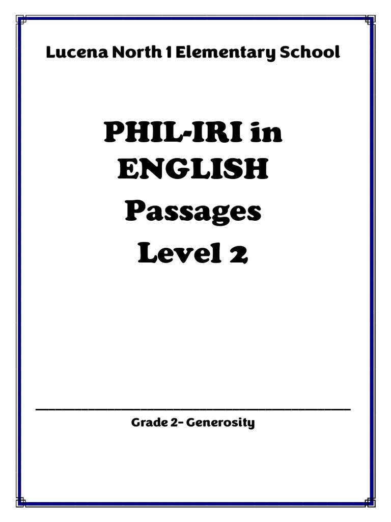 Grade 2 English PHIL-IRI Passages | PDF