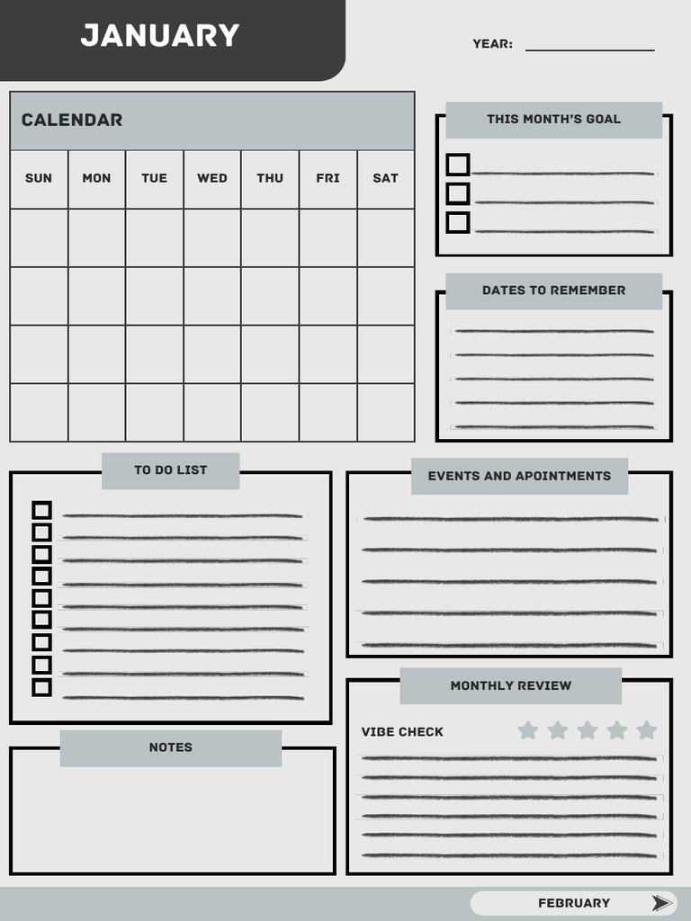 Monthly Planner and Goal Tracker | PDF