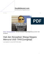 Hak Dan Kewajiban Warga Negara Menurut UUD 1945 (Lengkap)