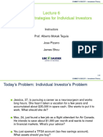 COMM 371 - Lecture 6 - Investment Strategies For Individual Investors