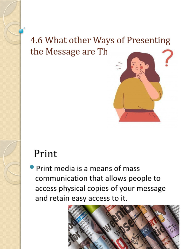 Alternative Methods of Message Presentation | PDF | Career & Growth