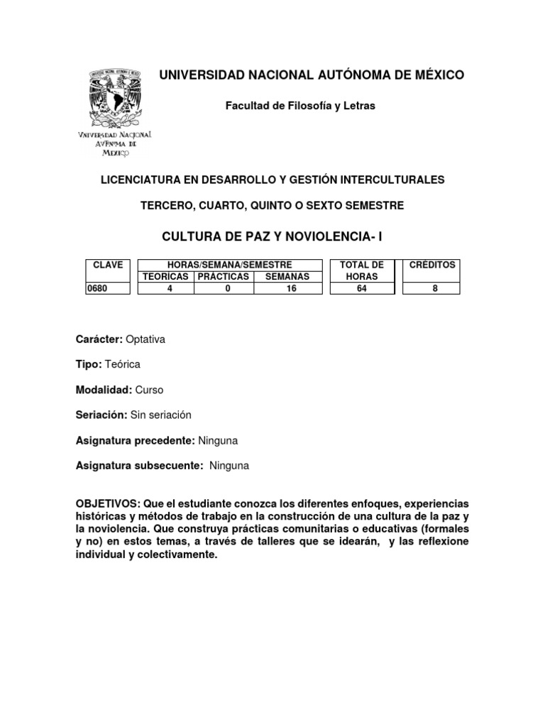 Cultura de La Paz y No Violencia 1, Mtro. Pietro Ameglio Patella | PDF ...