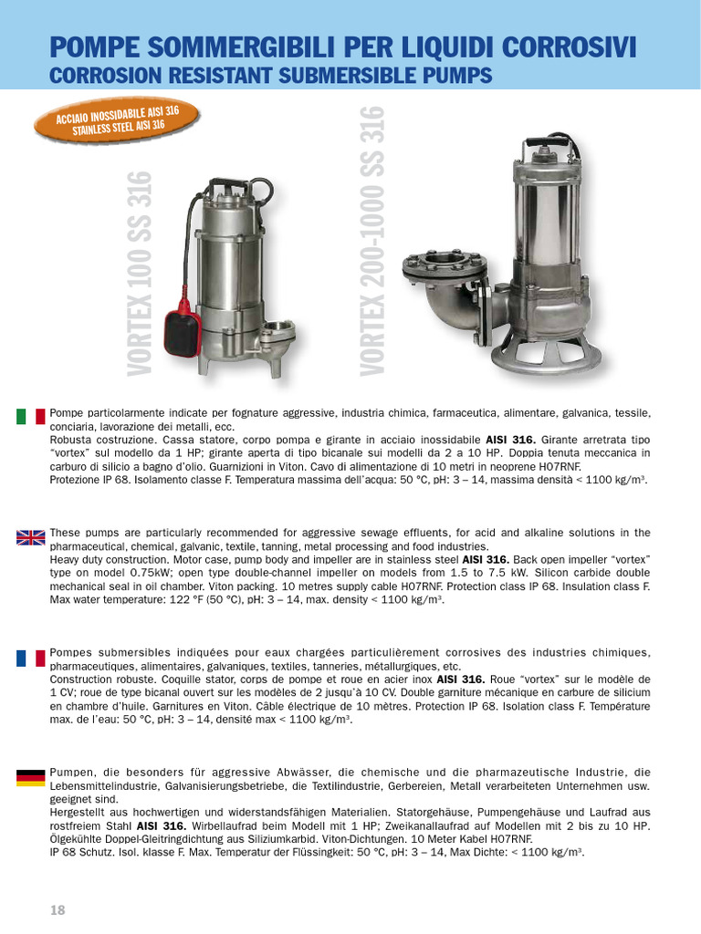 Cat. VORTEX 100-1000 SS 316 | PDF
