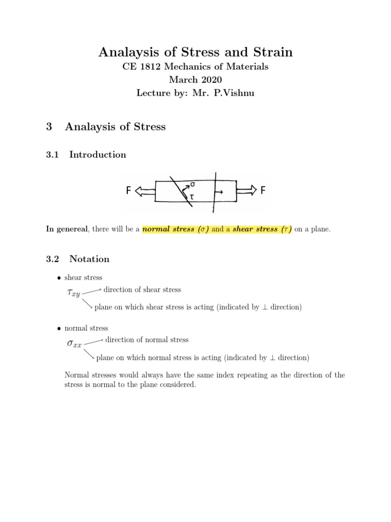03 Analysis of Stress and Strain | PDF