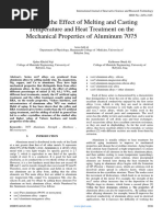 Study of The Effect of Melting and Casting Temperature and Heat Treatment On The Mechanical Properties of Aluminum 7075