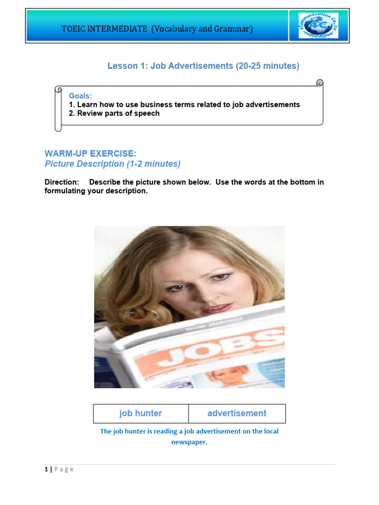 Lesson 1 Advertisement | PDF | Adverb | Part Of Speech