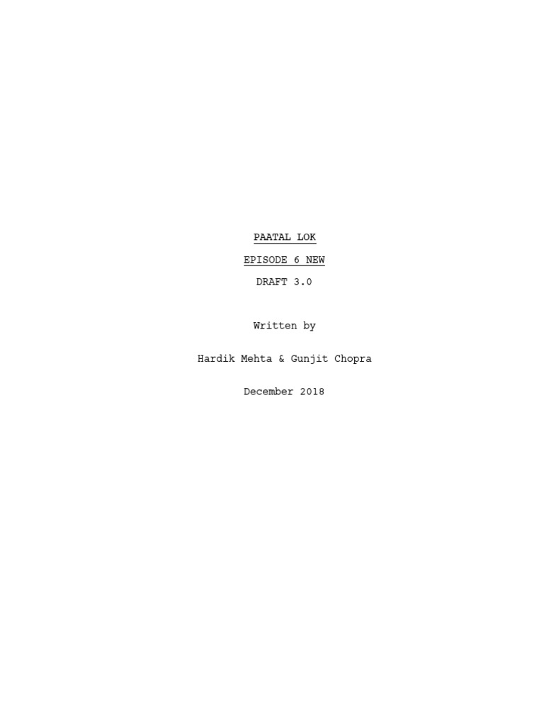 Paatal Lok Episode 6 Script Draft | PDF
