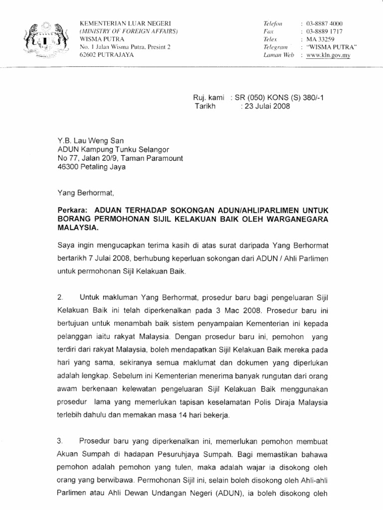 Yuk Lihat 11+ Contoh Surat Aduan Kepada Adun Paling Lengkap 