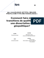 Comment Faire Des Transitions de Qualité Dans Une Dissertation d