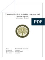 Threshold Level of Inflation-Concepts and Measurements Summary Report