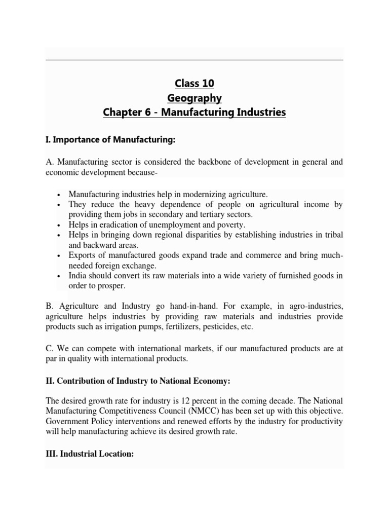 Overview of Manufacturing Industries | PDF | Jute | Textiles