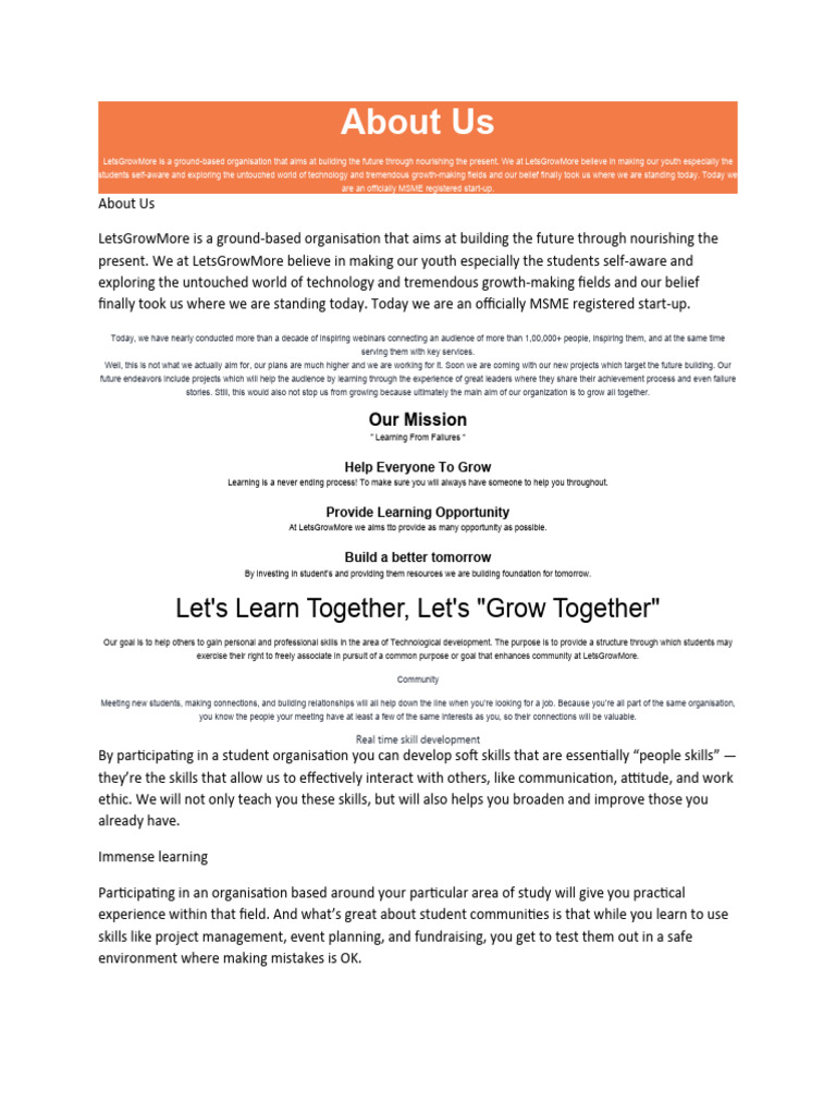 Lets Grow More Pdf Startup Company Small Business Entrepreneurs