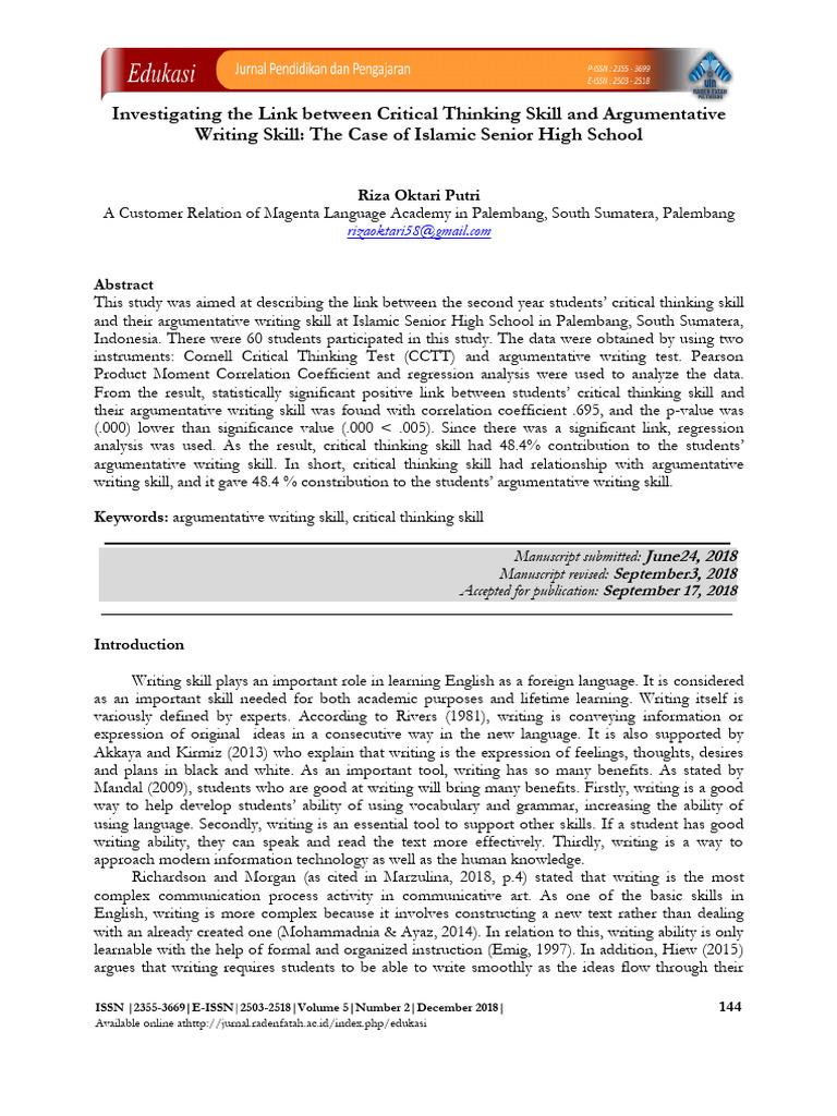 Critical Thinking Skill Pdf