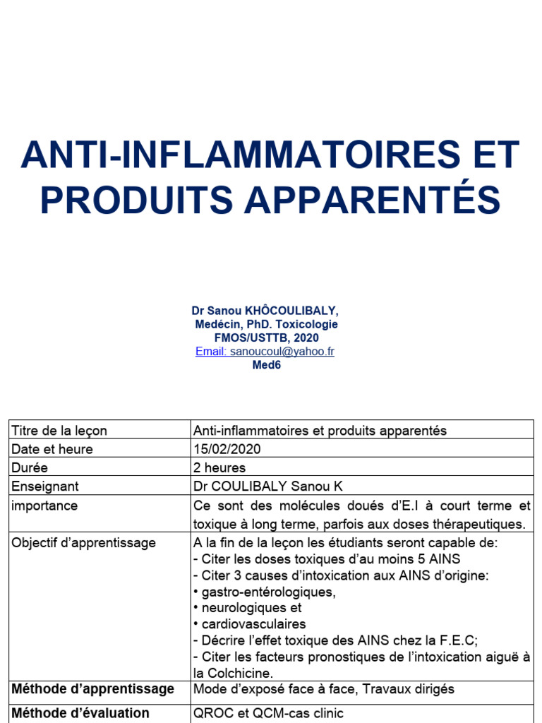 AINS Et Antalgiques Apparantés | Télécharger gratuitement PDF | Anti ...