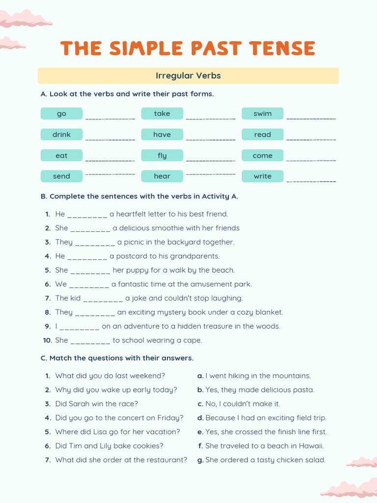 Simple Past Tense: Irregular Verbs Guide | PDF