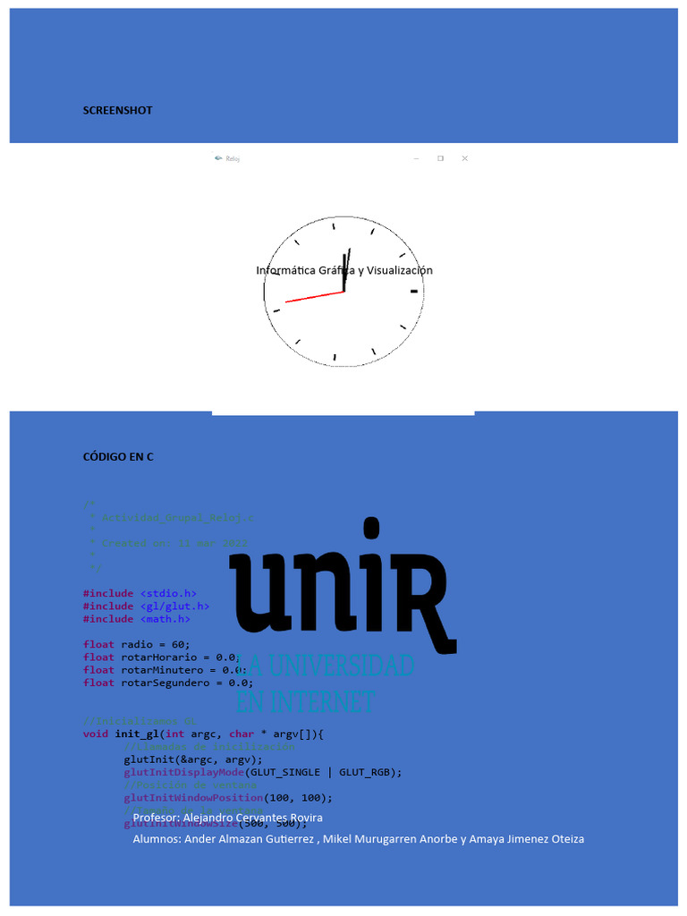 Reloj 2D en C con OpenGL | PDF | Programación de computadoras
