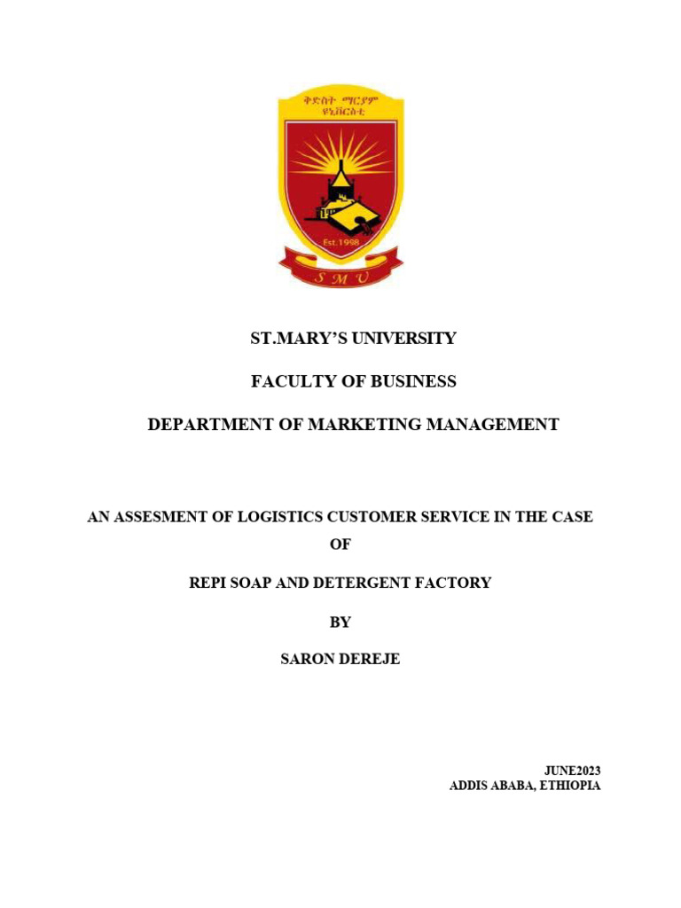 Sasa Final Paper GGG | PDF | Logistics | Customer Satisfaction