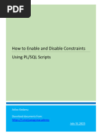 How To Enable and Disable Constraints Using PL - SQL