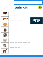Animals Worksheet Spelling Practice