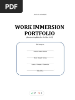 Work Immersion Portfolio Based On Dep Ed