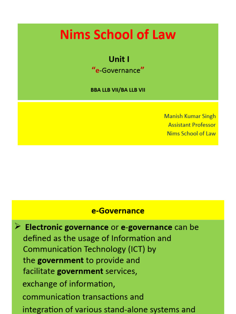 E-Governance in Law Education | PDF | Information Age | Governance