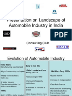Presentation On Landscape of Automobile Industry in India: Consulting Club