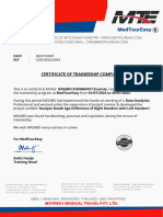 MedTourEasy Traineership Certificate