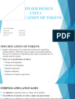 SPECIFICATION OF TOKENS - Unit 1