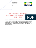 Programme Révisé Et Progressions de Philosophie 2022-2023