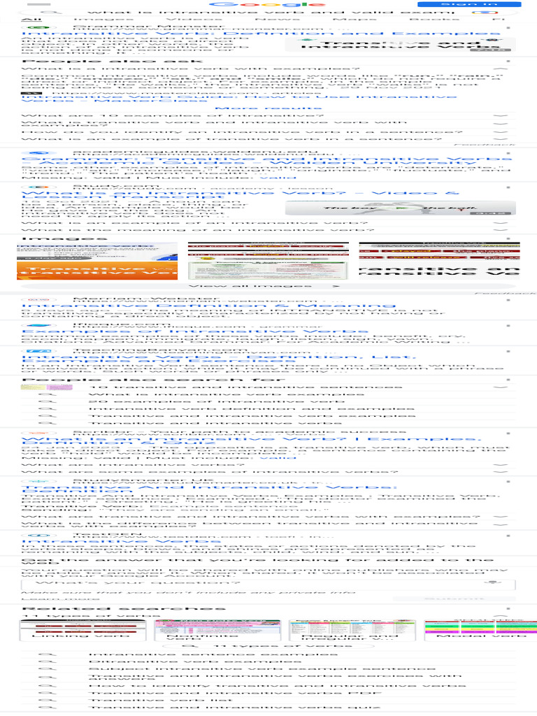 What Is Intransitive Verb and Valid Example - Google Search | PDF ...