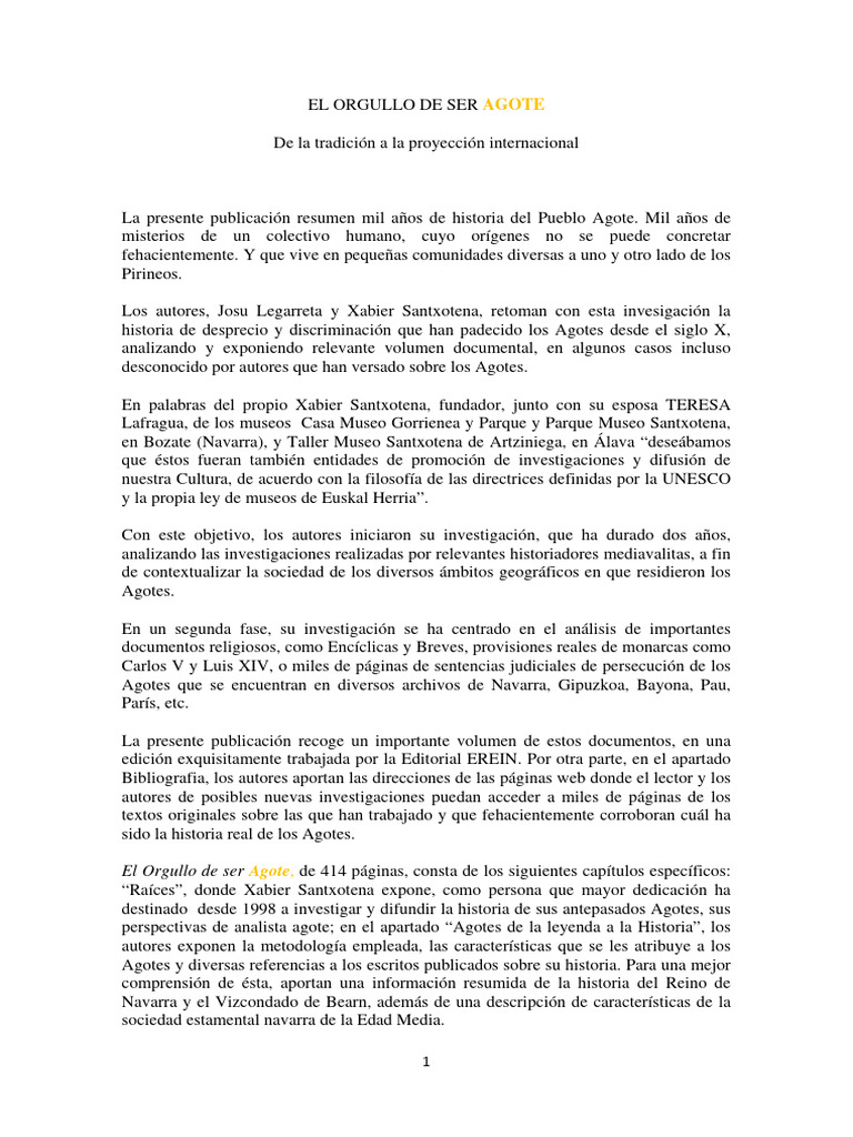 Historia y legado del Pueblo Agote | PDF