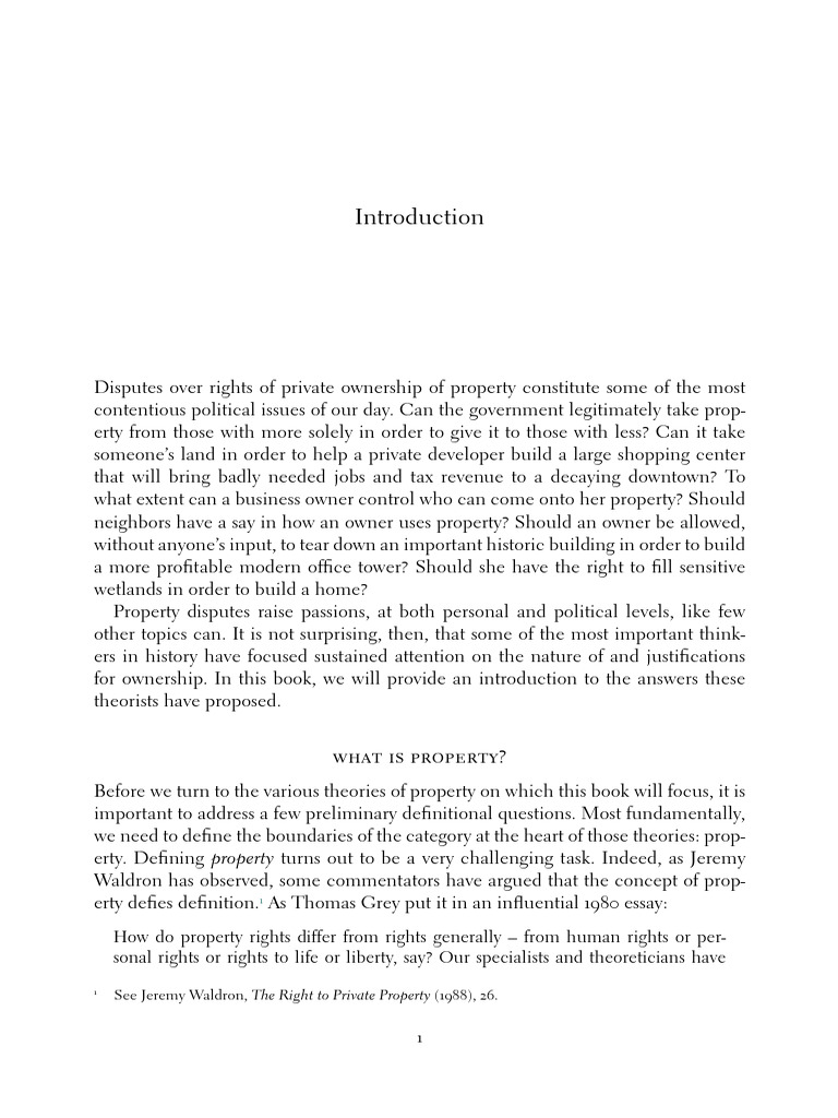 Understanding Property Rights and Theories | PDF | Property | Eminent ...