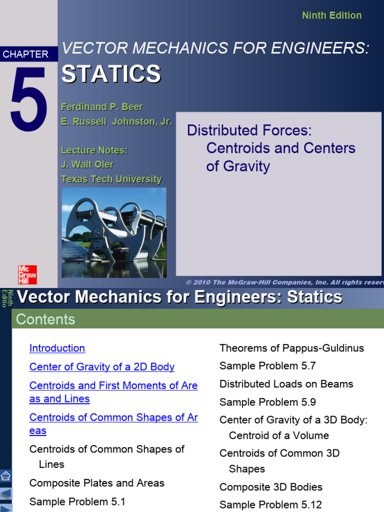 Centroids & Centers of Gravity Notes | PDF | Center Of Mass | Area