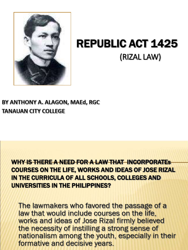 RA1425 Rizal Law | PDF | Philippines