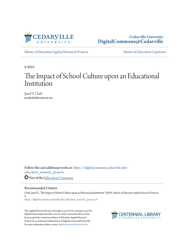 School Culture's Impact on Education | PDF | Leadership ...