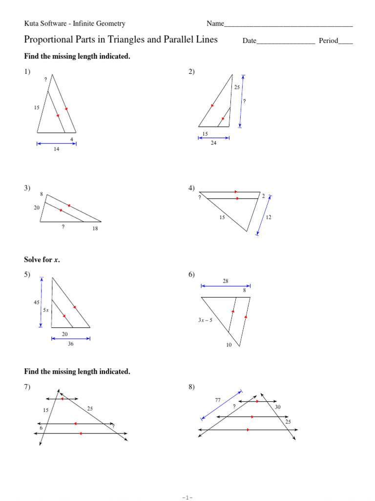 kuta-software-proportional-parts-in-triangles-and-parallel-lines-pdf