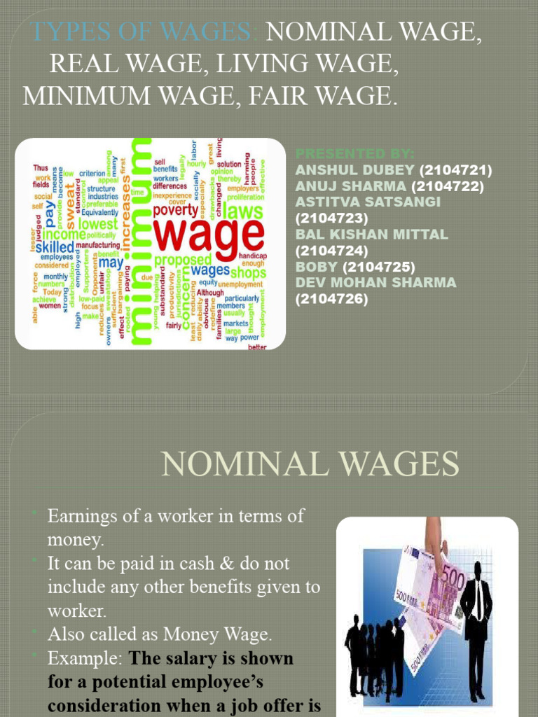 TYPE OF WAGES.ppt | PDF | Cost Of Living | Wage