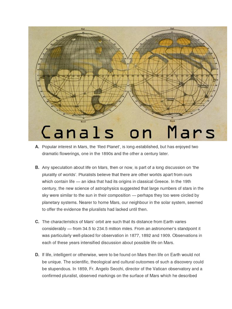 Reading Passage 20 Pdf Mars Astronomical Objects
