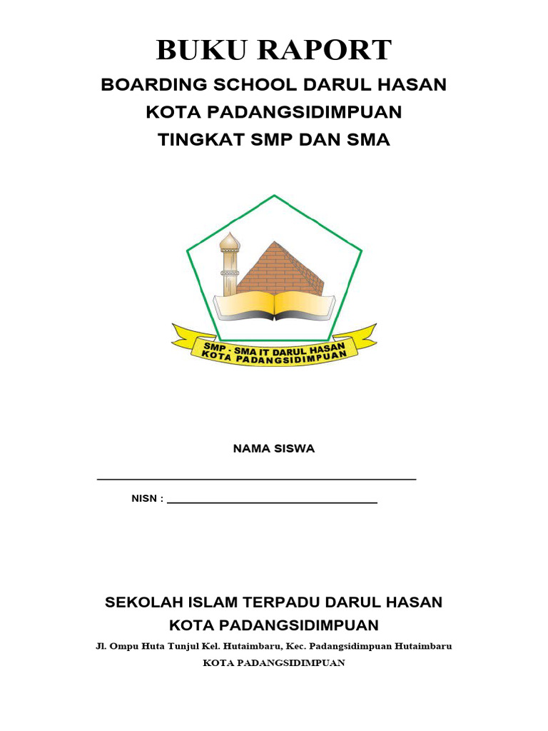 Format Buku Raport Madrasah SMP/SMA | PDF