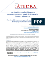 Programación Neurolingüística Como Estrategia Innovadora para La Didáctica de La Lengua y La Literatura