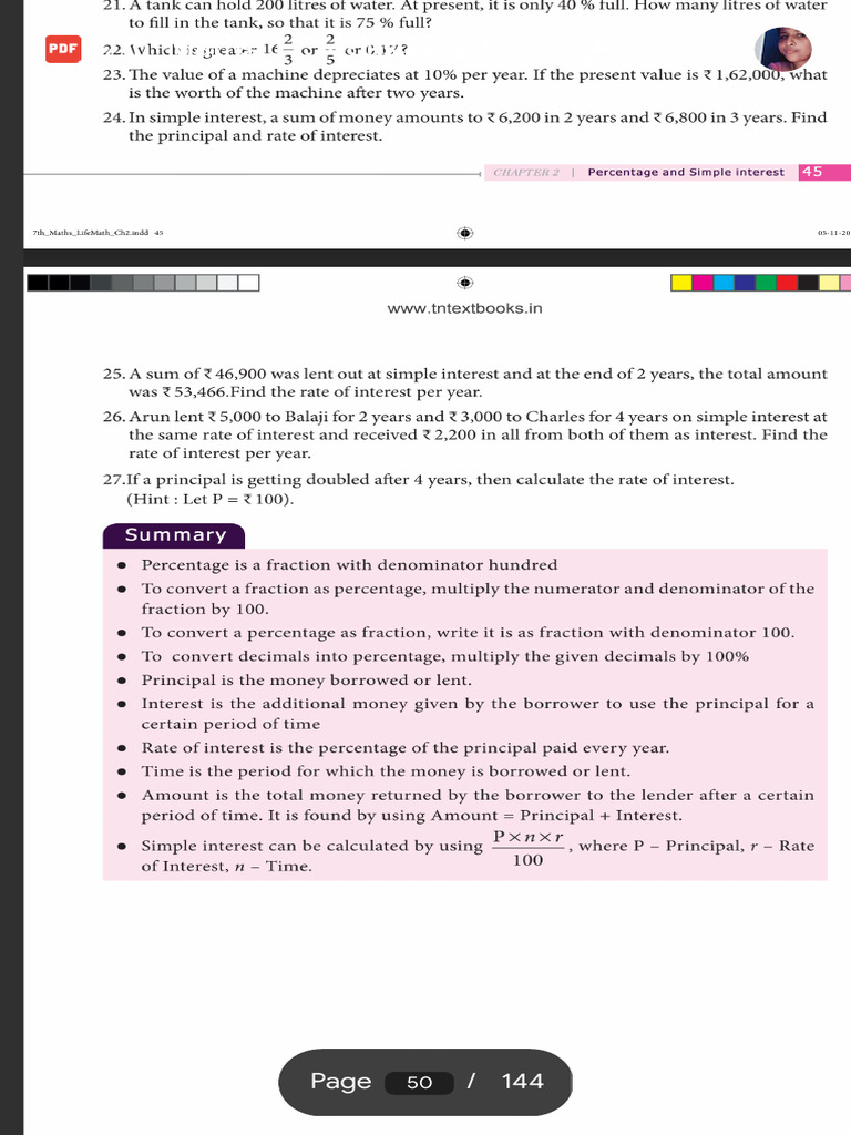 7th Grade Math: Percentage & Interest | PDF | Interest | Percentage