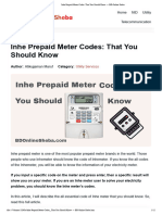 Inhe Prepaid Meter Codes - That You Should Know - BD Online Sheba