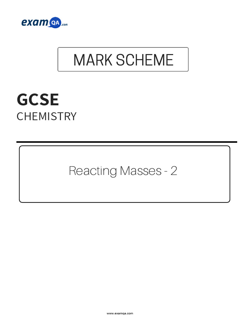 Aqa gcse combined c3 reacting masses 2 ms pdf magnesium mole unit 