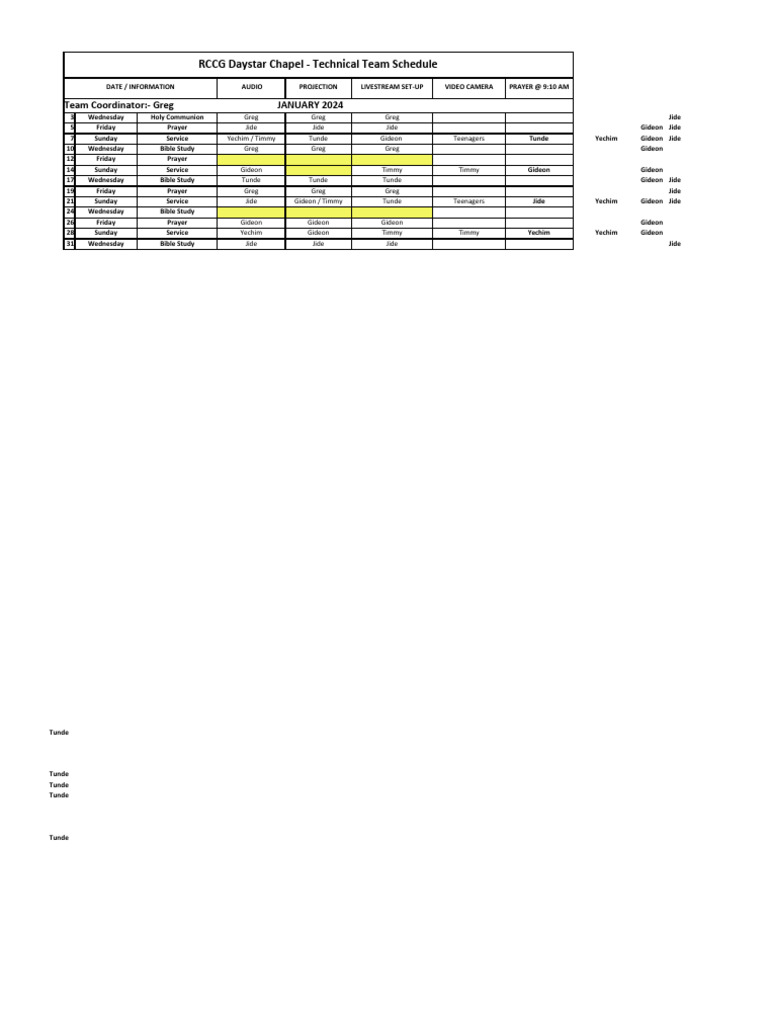 Technical Schedule January 2024 PDF