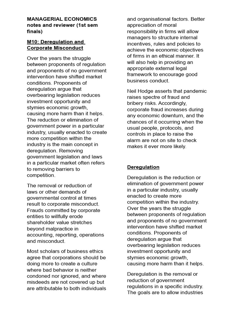 Managerial Economics Notes & Reviewer (Finals 1st Sem) | PDF | Cost Of ...